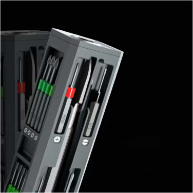 Logo trade promotional merchandise photo of: SCX.design T20 30-piece screwdriver and repair set in aluminium case