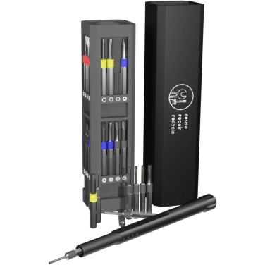 Logo trade promotional products picture of: SCX.design T20 30-piece screwdriver and repair set in aluminium case