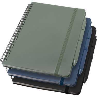 Logotrade advertising product image of: Thalaasa A5 ocean-bound hard cover notebook with ballpoint pen (black ink)