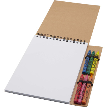 Logotrade business gift image of: Doodle A5 spiral soft cover notebook and crayon set