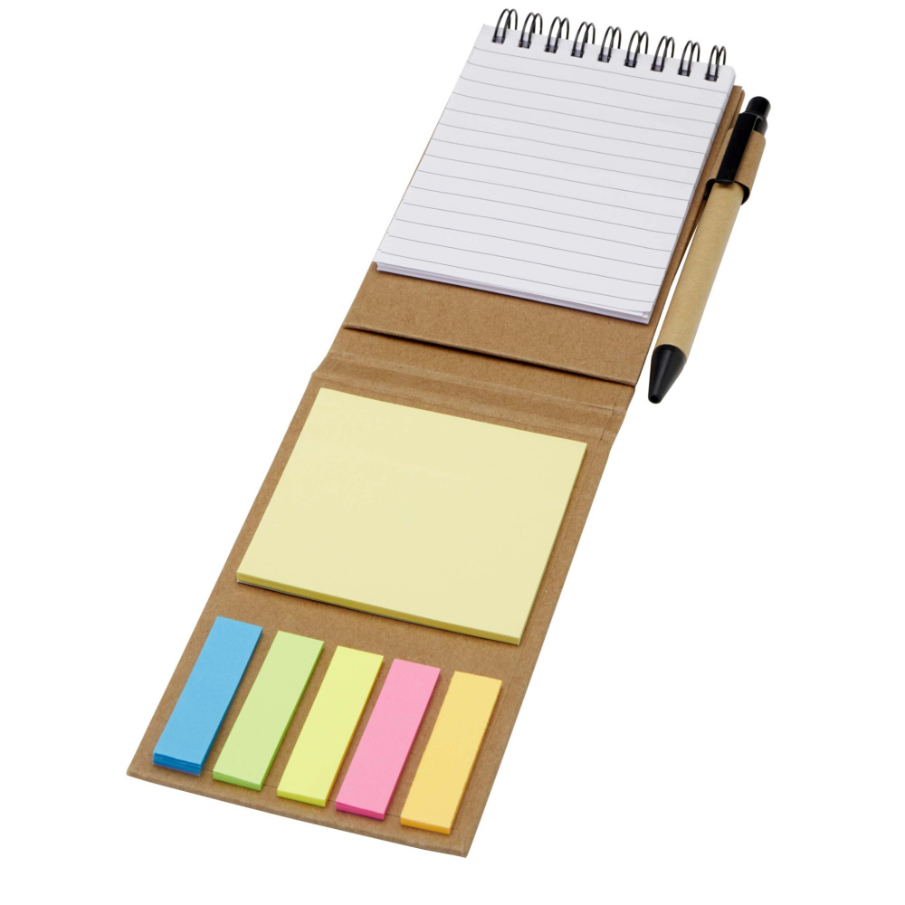 Logo trade corporate gift photo of: Flipper sticky notepad with ballpoint pen (black ink)