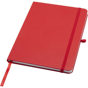 Logo trade promotional giveaways image of: Teak A5 recycled hard cover notebook with lined pages