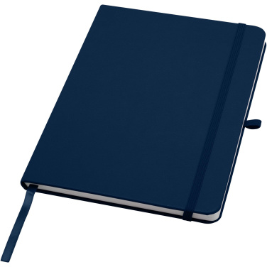 Logo trade promotional merchandise photo of: Teak A5 recycled hard cover notebook with lined pages