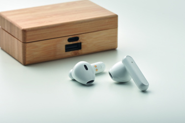 Logotrade corporate gifts photo of: TWS earbuds in bamboo case