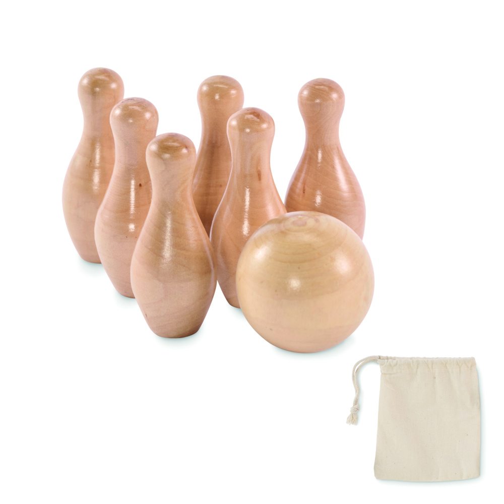 Logotrade promotional product picture of: Mini pine wood bowling set