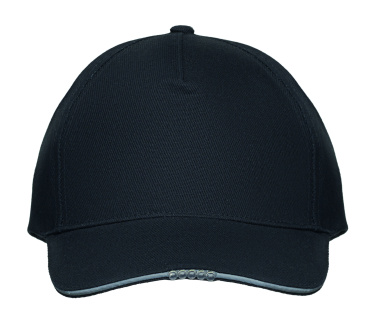 Logo trade promotional merchandise image of: 5 panel LED cotton cap 220gr/m²