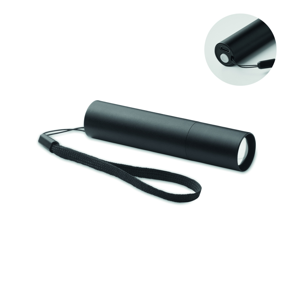 Logo trade advertising products image of: Aluminium rechargeable torch