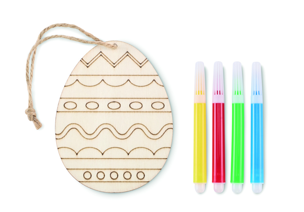 Logotrade advertising product image of: Wooden egg painting set