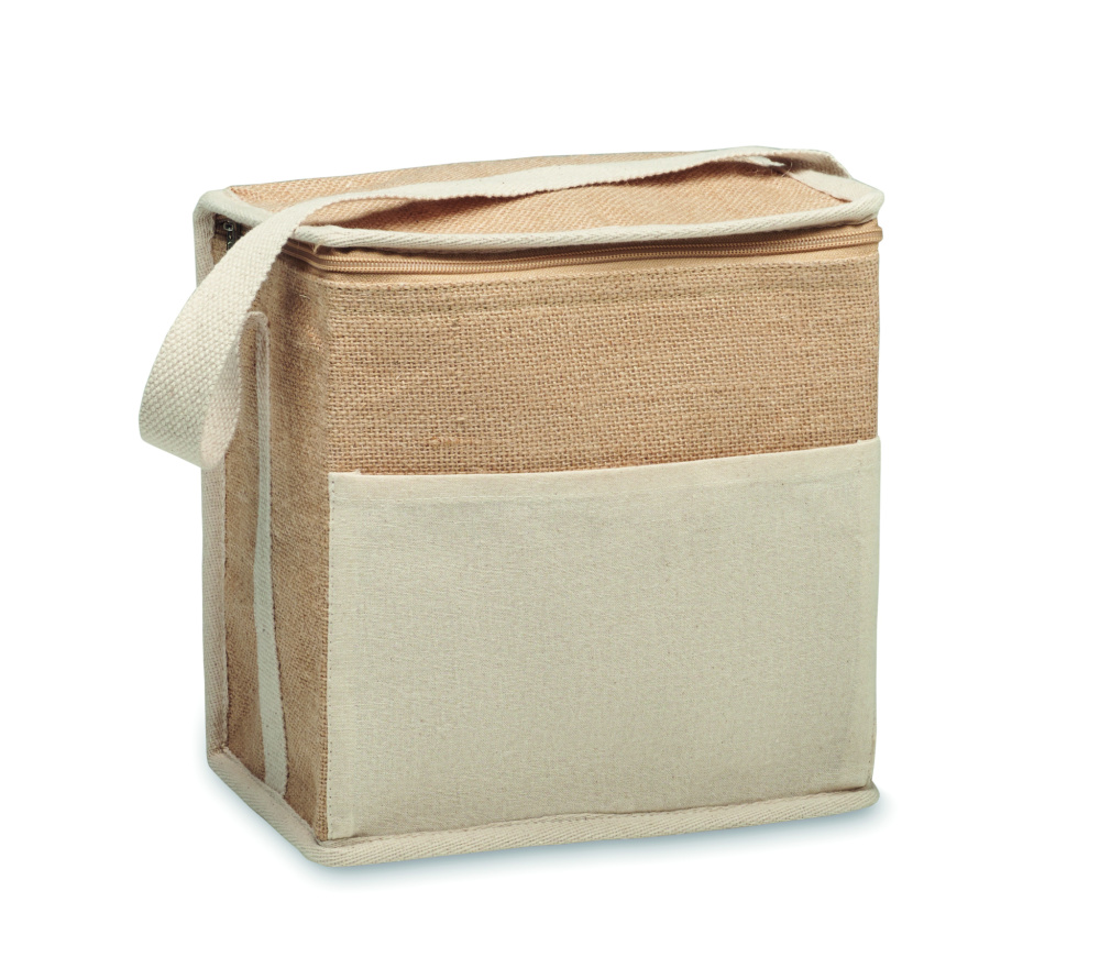 Logotrade promotional merchandise image of: Jute and canvas cooler bag 3L