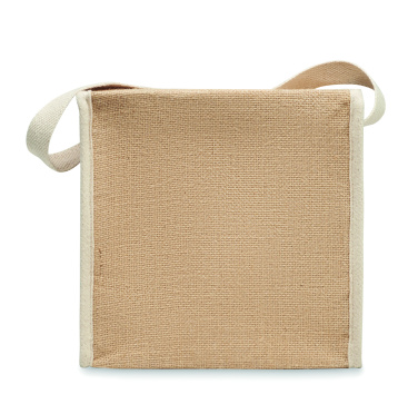 Logo trade promotional merchandise photo of: Jute and canvas cooler bag 3L