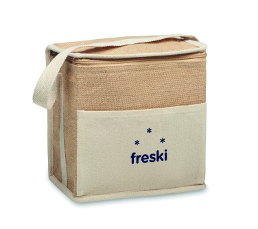 Logotrade advertising product picture of: Jute and canvas cooler bag 3L