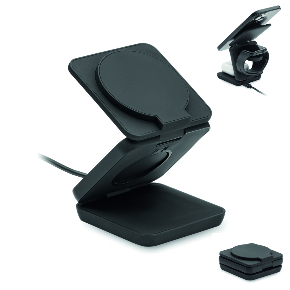 Logo trade promotional gifts picture of: 3in1 foldable charging station