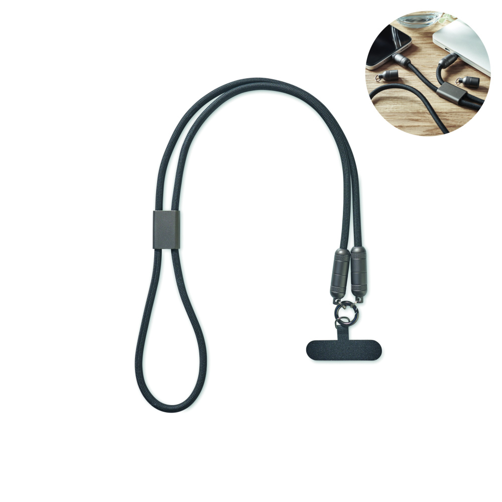 Logo trade advertising product photo of: 60W phone holder lanyard cable