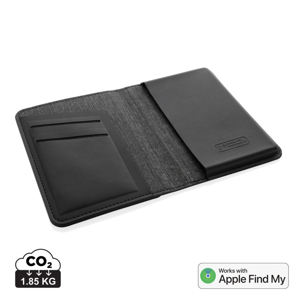 Logo trade promotional item photo of: Trackmate RCS rpolyester passport holder worldwide locating