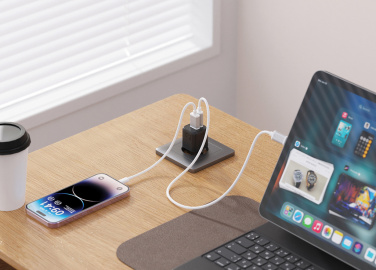 Logo trade corporate gifts picture of: Urban Vitamin Monterey RCS recycled plastic 20W GAN charger