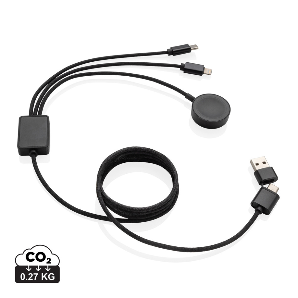 Logo trade promotional items picture of: Terra RCS rPET 6-in-1 charging cable with watch charger