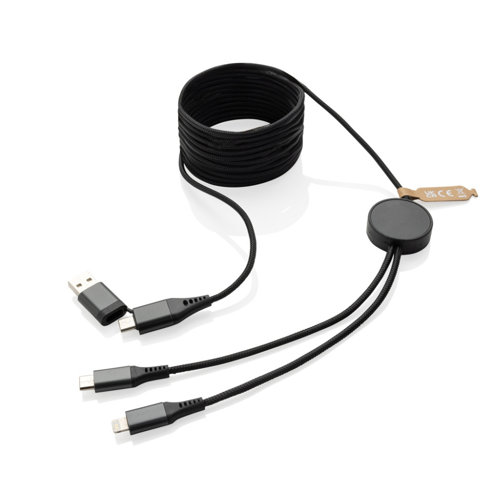 Logo trade promotional gift photo of: Terra RCS recycled PET 3 meter  4-in-1 cable