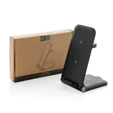 Logotrade promotional gift image of: Powerpal 3 in 1 RCS recycled plastic 15W charger
