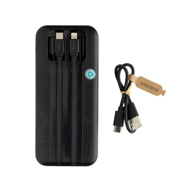 Logotrade advertising products photo of: Turbopack RCS rplastic powerbank 10.000 integrated cables