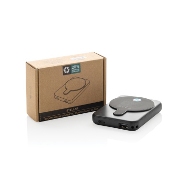 Logo trade advertising product photo of: Stellar RCS recycled plastic 5000 mah 5W magnetic powerbank