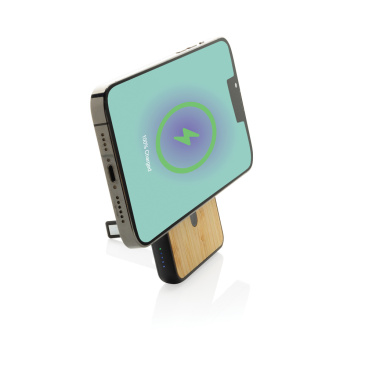 Logo trade advertising product photo of: Zen RCS rplastic 5000 mah 5W magnetic bamboo powerbank