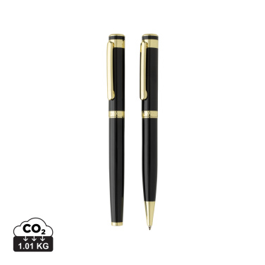 Logo trade corporate gifts picture of: Swiss Peak Luca RCS recycled brass deluxe pen set