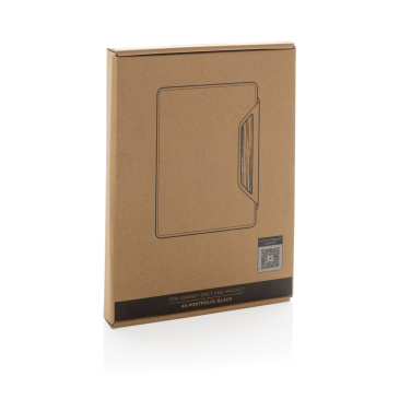 Logotrade promotional giveaway image of: Teri AWARE™ RPET and walnut A5 portfolio
