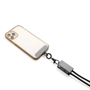 Logo trade corporate gifts image of: Terra RCS recycled PET phone cord with dual charge cable