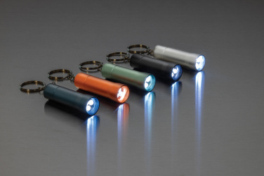 Logo trade corporate gifts image of: Flash RCS recycled aluminium keychain torch