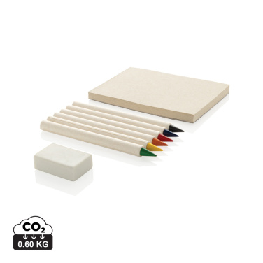 Logo trade promotional items picture of: Micki GRS infinity 6pc coloring pencil set with notepad