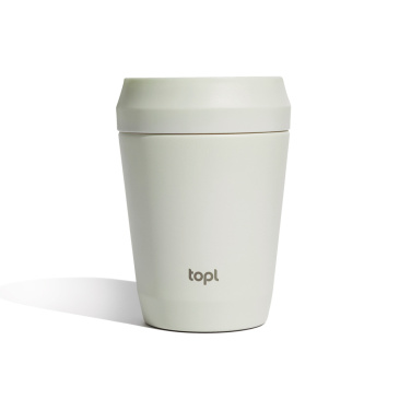 Logo trade business gifts image of: Topl Recycled Steel To Go Tumbler Patented 360 Lid 235ml