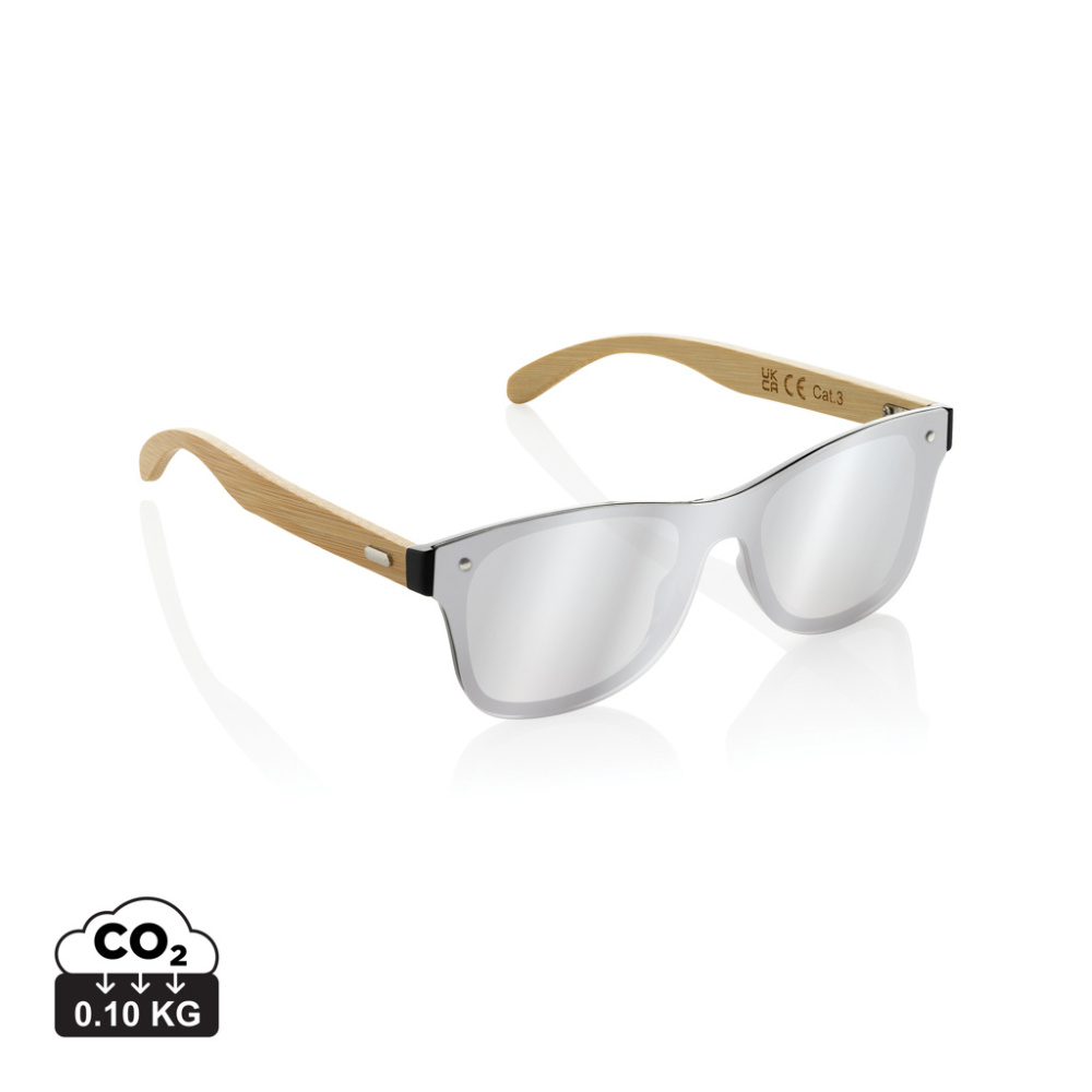 Logotrade advertising product image of: Prism RCS recycled plastic sunglasses with bamboo frame