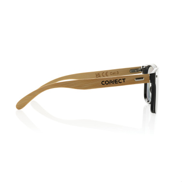 Logo trade advertising products image of: Prism RCS recycled plastic sunglasses with bamboo frame