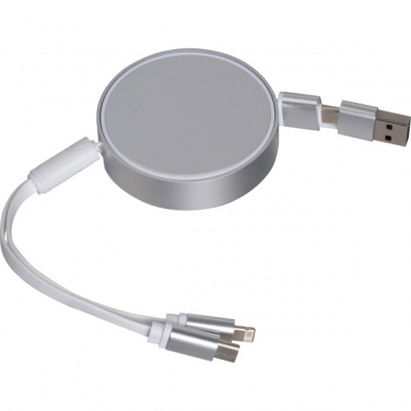 Logo trade promotional merchandise photo of: Charging cable made from recycled aluminum Ostend