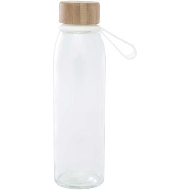 Logo trade promotional merchandise picture of: Porto 500 ml glass water bottle with silicone handle and bamboo lid