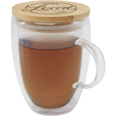 Logotrade promotional merchandise picture of: Leona 350 ml glass cup with bamboo lid