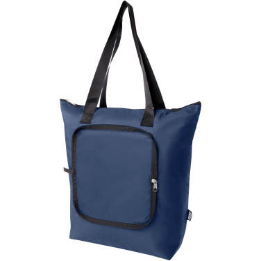 Logo trade advertising products image of: EcoFold RPET foldable tote cooler bag 15L