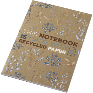 Logo trade promotional products image of: Novella Austen A5 recycled soft cover kraft notebook - 50 sheets 