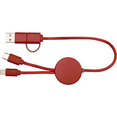 Logotrade promotional gift picture of: Citala 5-in-1 recycled plastic 30 cm data sync and 27W fast charge cable