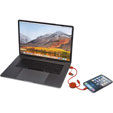 Logo trade promotional giveaways picture of: Citala 5-in-1 recycled plastic 30 cm data sync and 27W fast charge cable