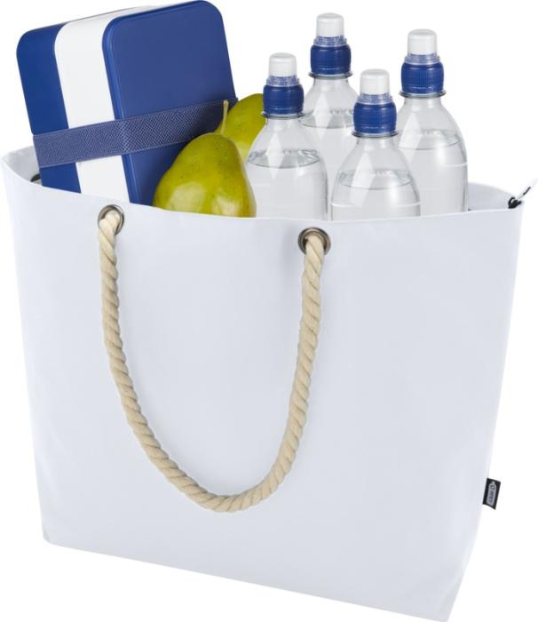 Logo trade promotional product photo of: Panama GRS recycled beach cooler tote bag with cord handles
