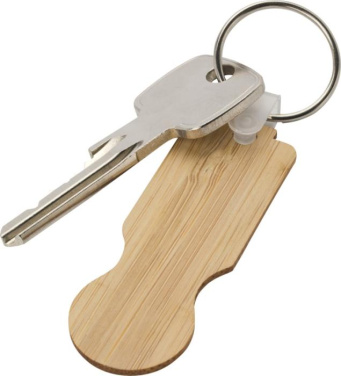 Logo trade promotional merchandise picture of: Ronan bamboo trolley keychain