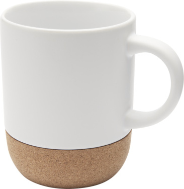 Logo trade advertising product photo of: Billie 300 ml ceramic mug with cork details and matt finish
