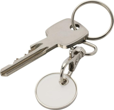 Logo trade promotional gifts image of: Rory keyring with trolley coin