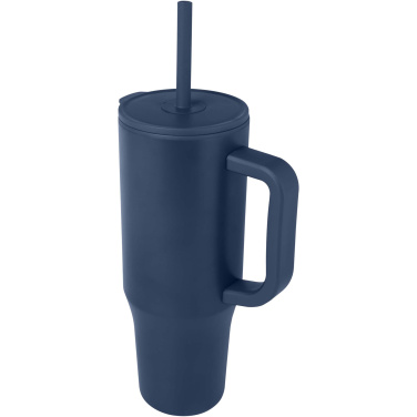 Logo trade promotional giveaway photo of: Brady 900 ml RCS certified insulated tumbler with silicone straw