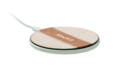 Logo trade promotional items picture of: Cork wireless charger 15W
