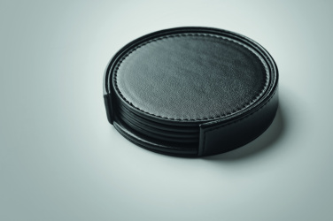 Logo trade promotional giveaways picture of: Set of 4 PU coasters