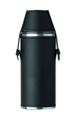Logo trade promotional giveaways picture of: Hip flask with shot cups