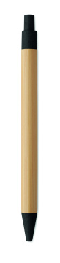 Logo trade corporate gifts image of: Push button ball pen in bamboo