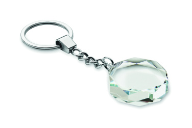 Logo trade promotional giveaways image of: Glass round award key ring